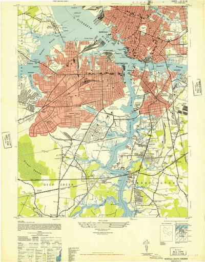 United States Geological Survey Norfolk South, VA (1948, 24000-Scale) digital map