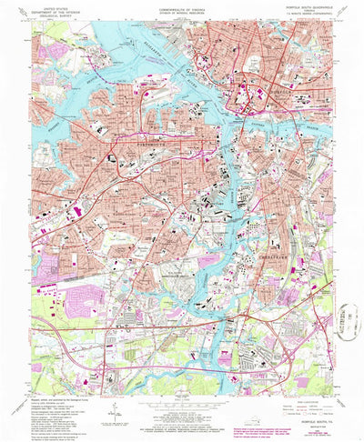 United States Geological Survey Norfolk South, VA (1965, 24000-Scale) digital map