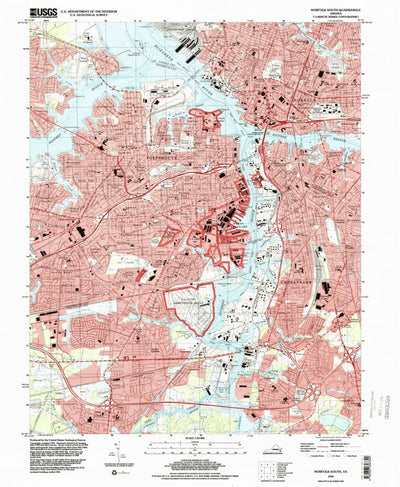 United States Geological Survey Norfolk South, VA (1994, 24000-Scale) digital map