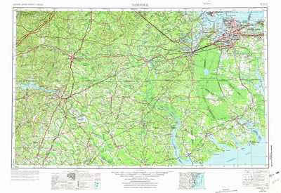 United States Geological Survey Norfolk, VA-NC (1953, 250000-Scale) digital map