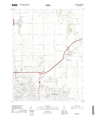 United States Geological Survey Normal East, IL (2021, 24000-Scale) digital map