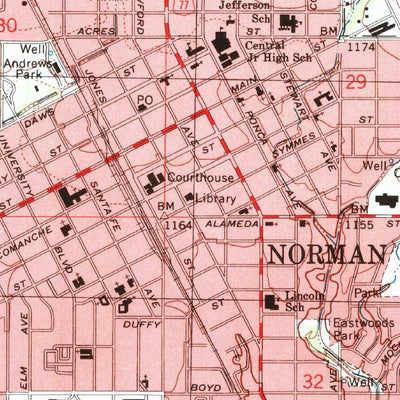 United States Geological Survey Norman, OK (1995, 24000-Scale) digital map