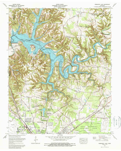 United States Geological Survey Normandy Lake, TN (1976, 24000-Scale) digital map