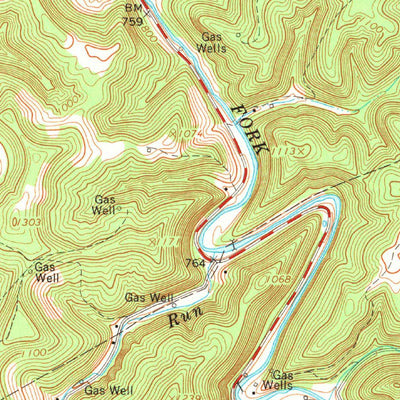 United States Geological Survey Normantown, WV (1966, 24000-Scale) digital map