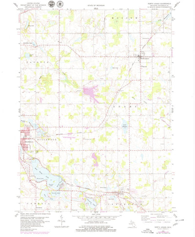 United States Geological Survey North Adams, MI (1959, 24000-Scale) digital map