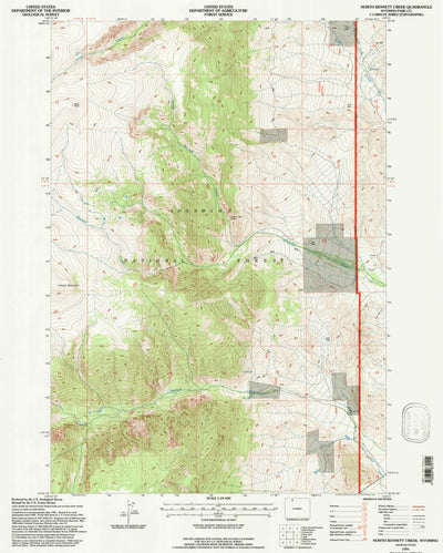 United States Geological Survey North Bennett Creek, WY (1991, 24000-Scale) digital map