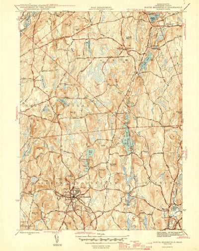 United States Geological Survey North Brookfield, MA (1946, 31680-Scale) digital map