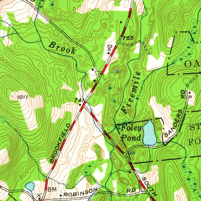 United States Geological Survey North Brookfield, MA (1952, 24000-Scale) digital map