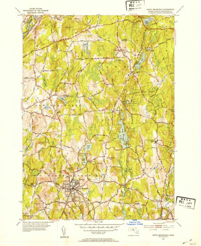 United States Geological Survey North Brookfield, MA (1952, 31680-Scale) digital map