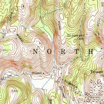 United States Geological Survey North Brookfield, MA (1967, 24000-Scale) digital map
