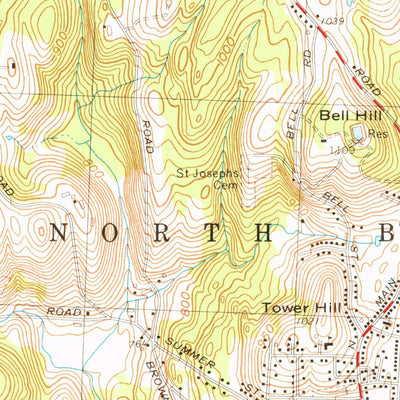 United States Geological Survey North Brookfield, MA (1967, 25000-Scale) digital map