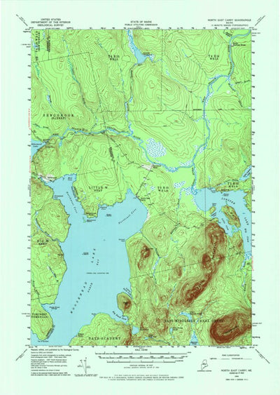 United States Geological Survey North East Carry, ME (1954, 62500-Scale) digital map