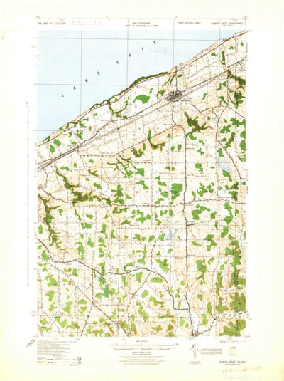 United States Geological Survey North East, PA-NY (1943, 62500-Scale) digital map