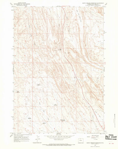 United States Geological Survey North Emblem Reservoir, WY (1966, 24000-Scale) digital map