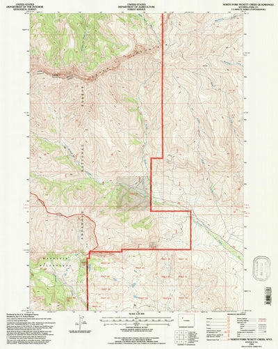 United States Geological Survey North Fork Pickett Creek, WY (1991, 24000-Scale) digital map