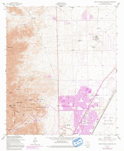 United States Geological Survey North Franklin Mountain, TX (1955, 24000-Scale) digital map