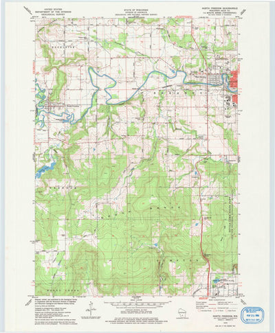 United States Geological Survey North Freedom, WI (1975, 24000-Scale) digital map