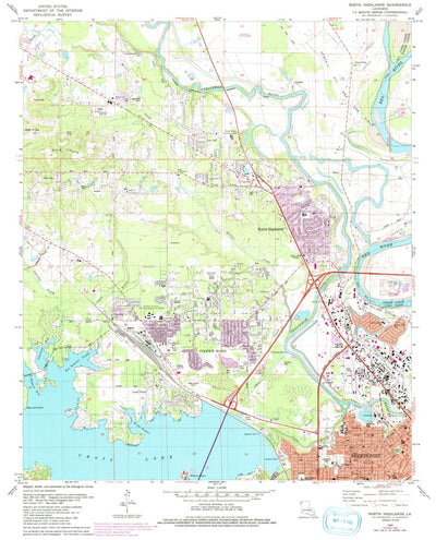 United States Geological Survey North Highlands, LA (1980, 24000-Scale) digital map