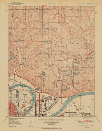 United States Geological Survey North Kansas City, MO-KS (1951, 24000-Scale) digital map