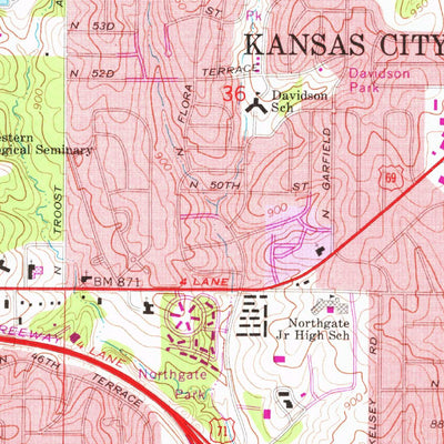 United States Geological Survey North Kansas City, MO-KS (1964, 24000-Scale) digital map