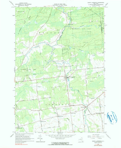 United States Geological Survey North Lawrence, NY (1964, 24000-Scale) digital map