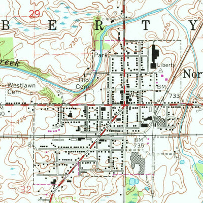 United States Geological Survey North Liberty, IN (1974, 24000-Scale) digital map
