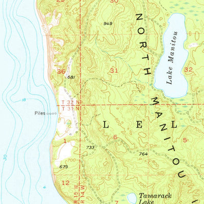 United States Geological Survey North Manitou, MI (1956, 62500-Scale) digital map