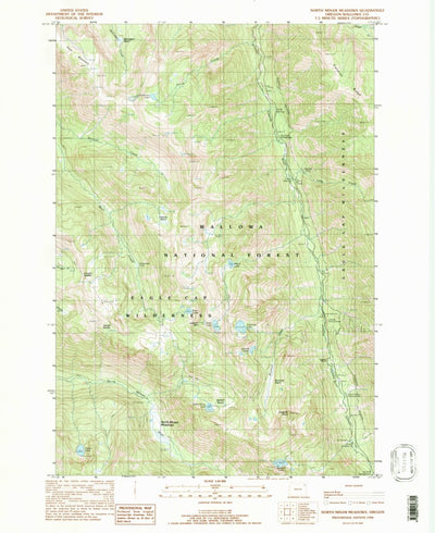 United States Geological Survey North Minam Meadows, OR (1990, 24000-Scale) digital map