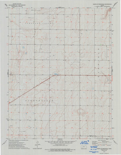 United States Geological Survey North Of Pierceville, KS (1974, 24000-Scale) digital map