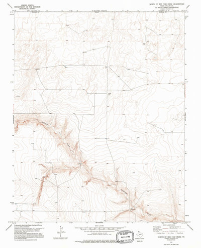 United States Geological Survey North Of Red Cow Draw, TX (1973, 24000-Scale) digital map