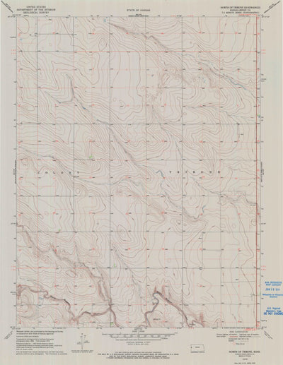 United States Geological Survey North Of Tribune, KS (1970, 24000-Scale) digital map