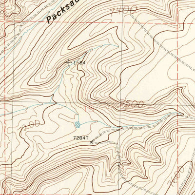 United States Geological Survey North Packsaddle Canyon, WY (1986, 24000-Scale) digital map