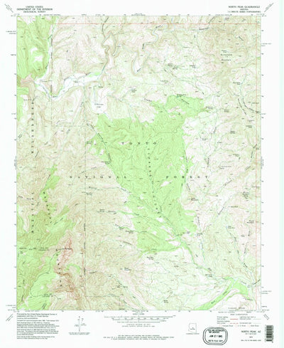 United States Geological Survey North Peak, AZ (1973, 24000-Scale) digital map