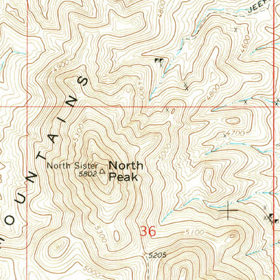 United States Geological Survey North Peak, NM (1965, 24000-Scale) digital map