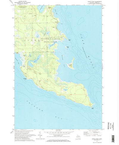 United States Geological Survey North Point, MI (1971, 24000-Scale) digital map