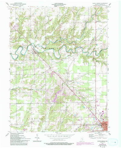 United States Geological Survey North Vernon, IN (1957, 24000-Scale) digital map