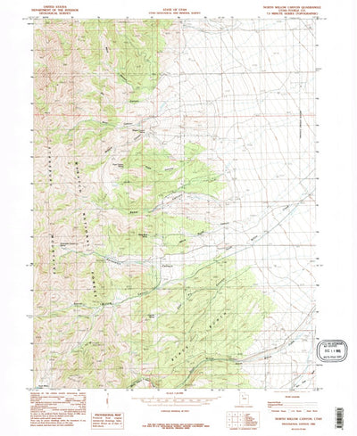 United States Geological Survey North Willow Canyon, UT (1985, 24000-Scale) digital map