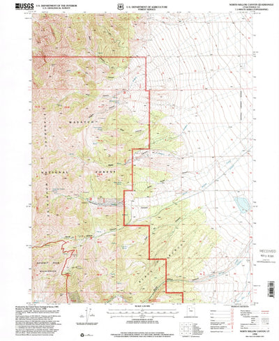 United States Geological Survey North Willow Canyon, UT (1998, 24000-Scale) digital map