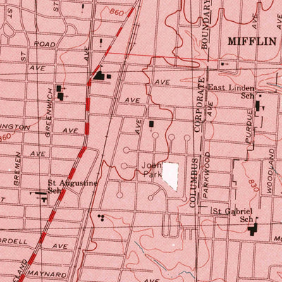 United States Geological Survey Northeast Columbus, OH (1995, 24000-Scale) digital map