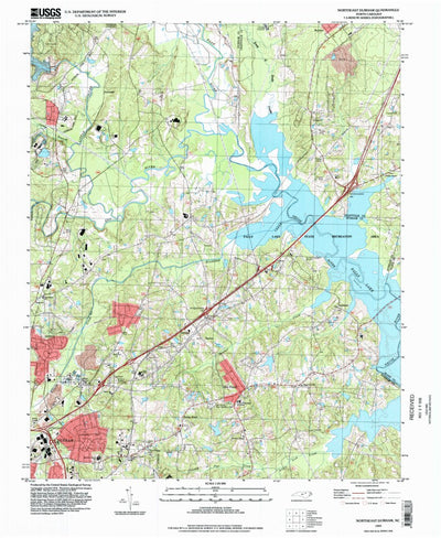 United States Geological Survey Northeast Durham, NC (1993, 24000-Scale) digital map
