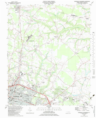 United States Geological Survey Northeast Goldsboro, NC (1983, 24000-Scale) digital map