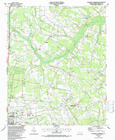 United States Geological Survey Northeast Lumberton, NC (1986, 24000-Scale) digital map