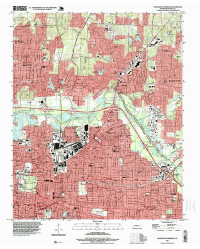 United States Geological Survey Northeast Memphis, TN (1997, 24000-Scale) digital map