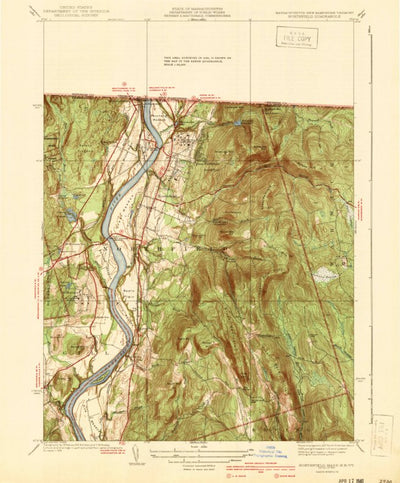 United States Geological Survey Northfield, MA-NH-VT (1941, 31680-Scale) digital map