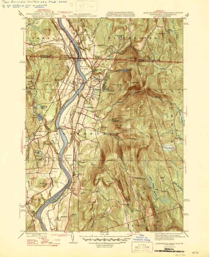 Northfield MA NH VT 1946 31680 Scale - United States Geological Survey Northfield Ma Nh Vt 1946 31680 Scale Digital Map 37048971231388 