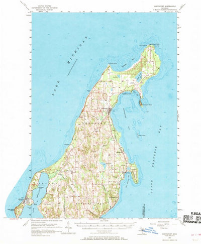 United States Geological Survey Northport, MI (1957, 62500-Scale) digital map