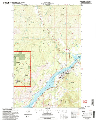 United States Geological Survey Northport, WA (1992, 24000-Scale) digital map