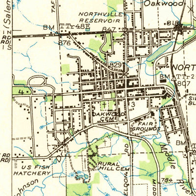 United States Geological Survey Northville, MI (1936, 31680-Scale) digital map