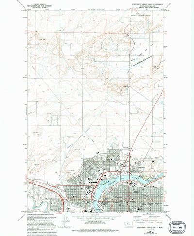 United States Geological Survey Northwest Great Falls, MT (1965, 24000-Scale) digital map