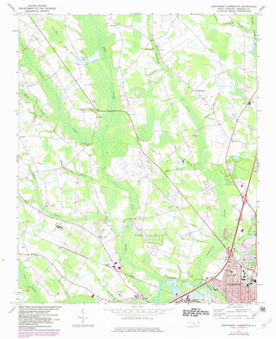 United States Geological Survey Northwest Lumberton, NC (1972, 24000-Scale) digital map